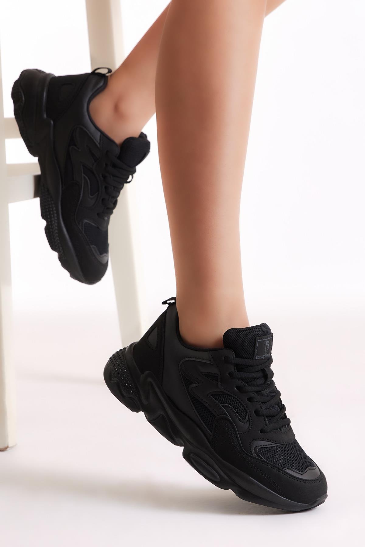 Unisex Siyah Spor Ayakkabı Tb251