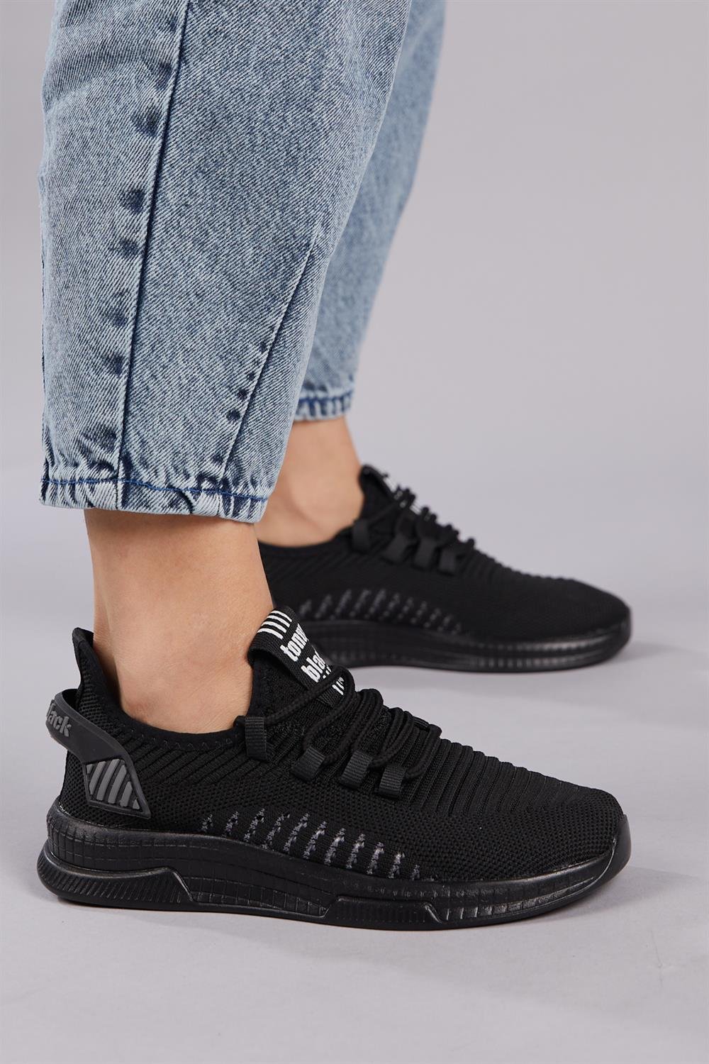Unisex Siyah Spor Ayakkabı Tbqnl