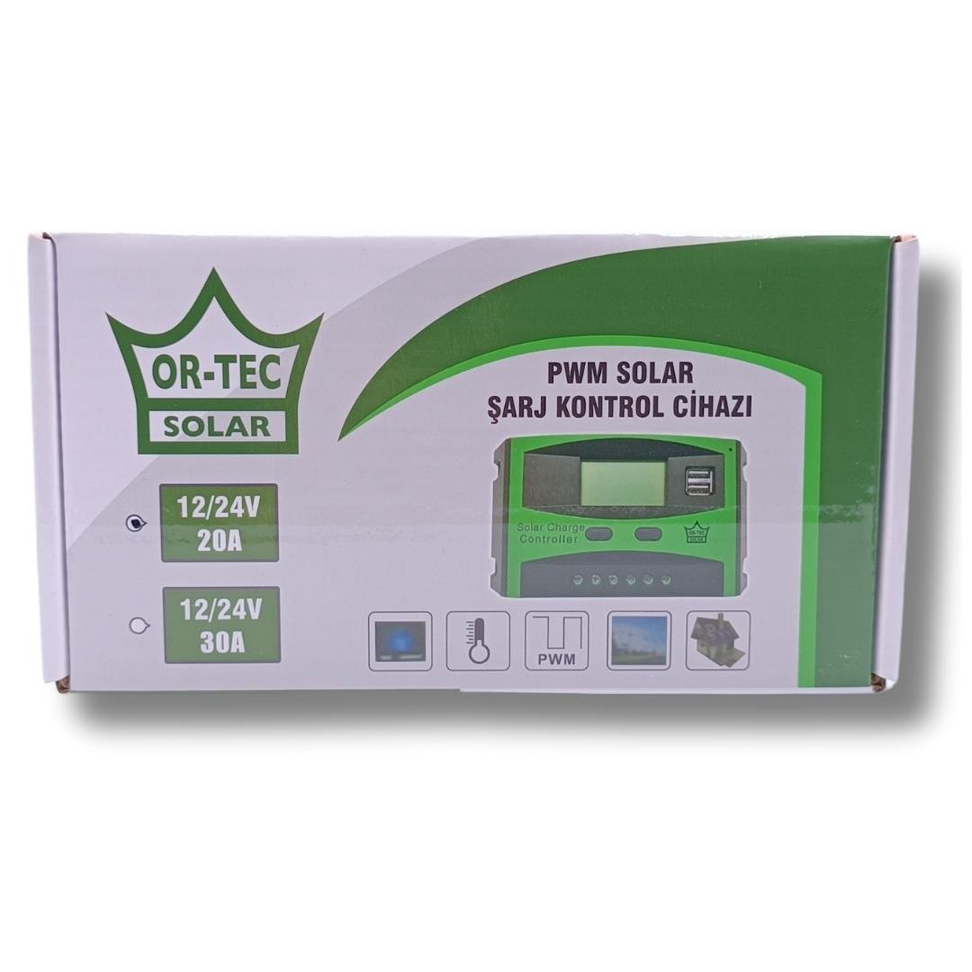 ORTEC SOLAR 12/24V 20A PWM ŞARJ KONTROL CİHAZI