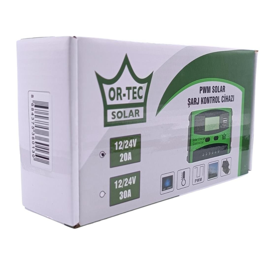 ORTEC SOLAR 12/24V 20A PWM ŞARJ KONTROL CİHAZI