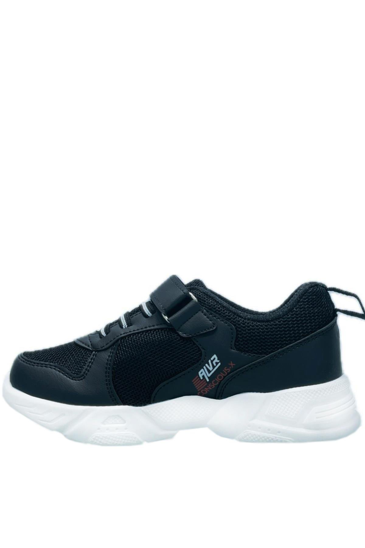 Kidx Eco Conscious-x Sneaker Hafif ve Rahat Unisex Çocuk Spor Ayakkabı Siyah Beyaz AVRCONX