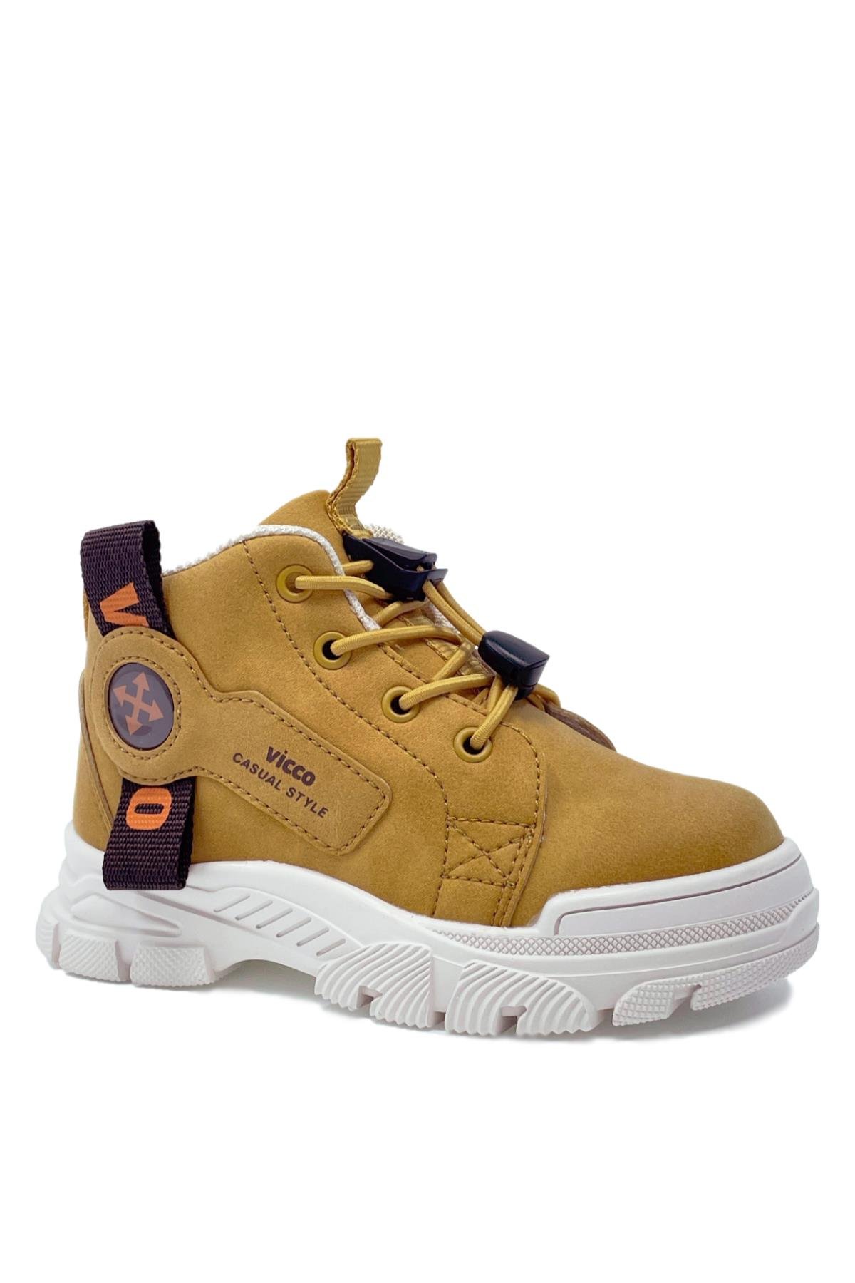 Vicco Marcus Kaymaz Taban Ortopedik Unisex Çocuk Bot Camel
