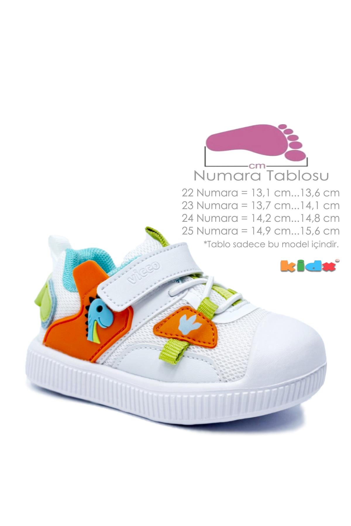 Vicco Snoop Unisex Bebek Ve Çocuk Günlük Spor Ayakkabı Turuncu Beyaz