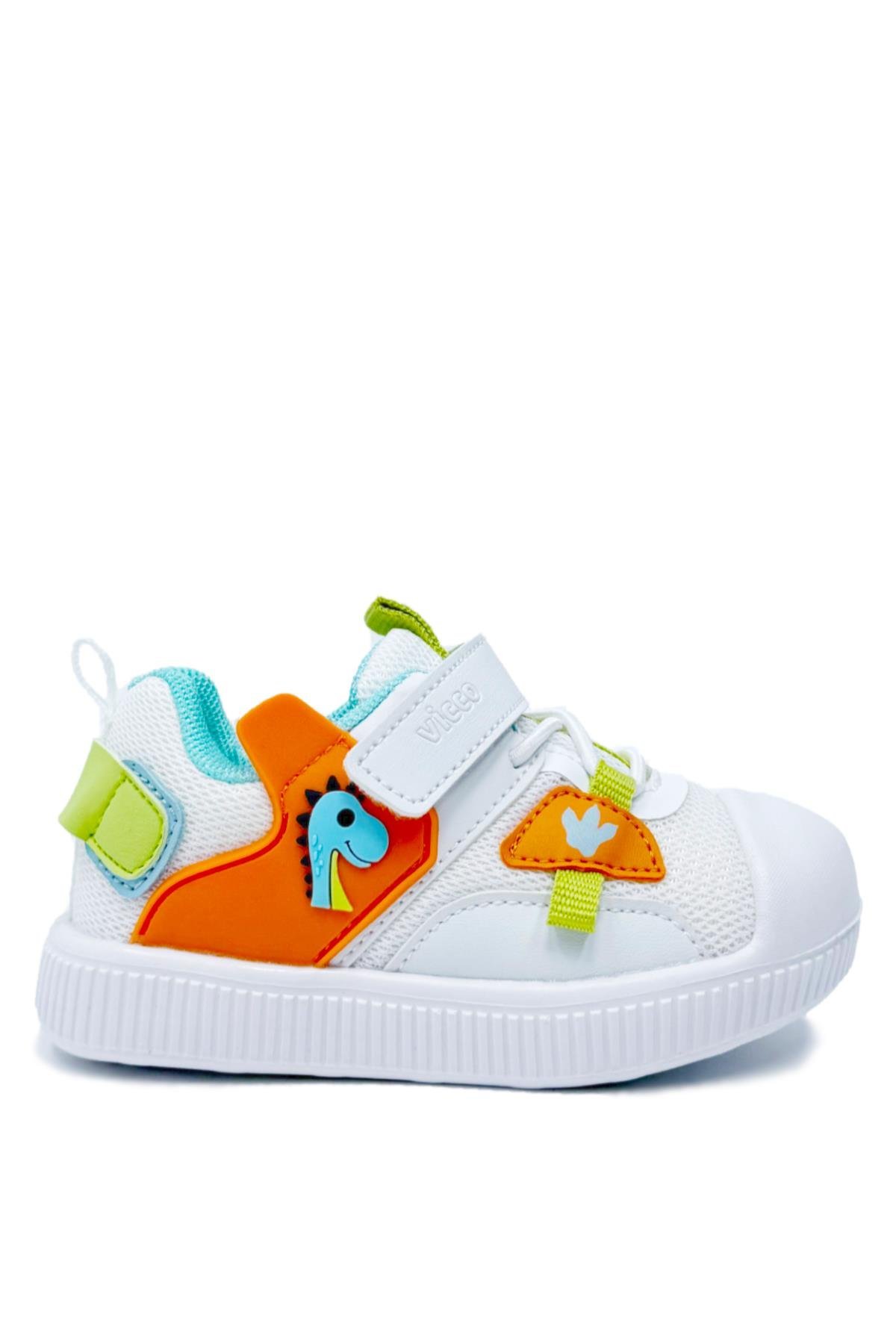 Vicco Snoop Unisex Bebek Ve Çocuk Günlük Spor Ayakkabı Turuncu Beyaz