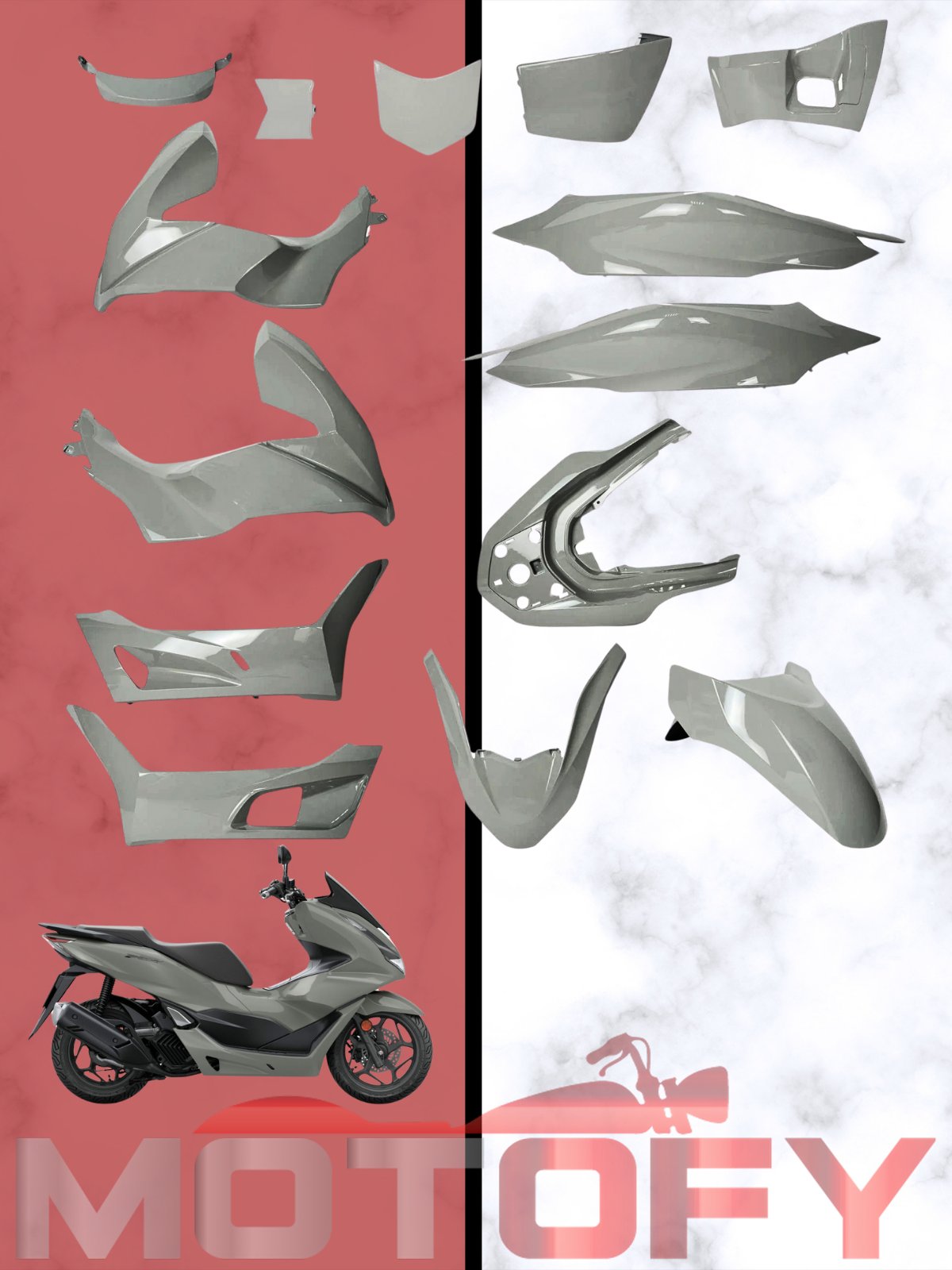 HONDA PCX 125 2023 2024 KAPORTA SETİ NARDO GRİ A KALİTE