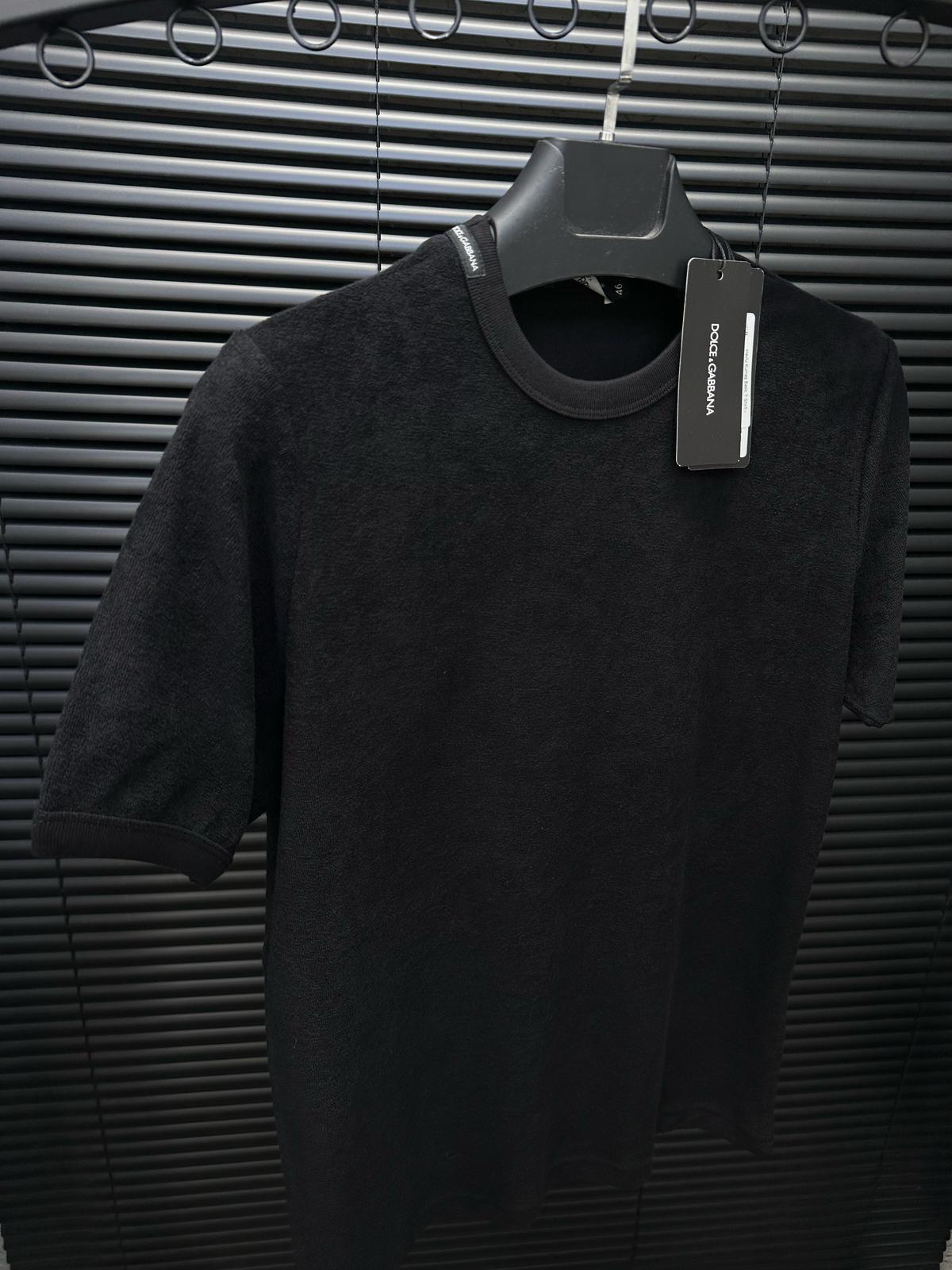 Bisiklet YakaHavlu Kumaş Basic T-Shirt - Beyaz