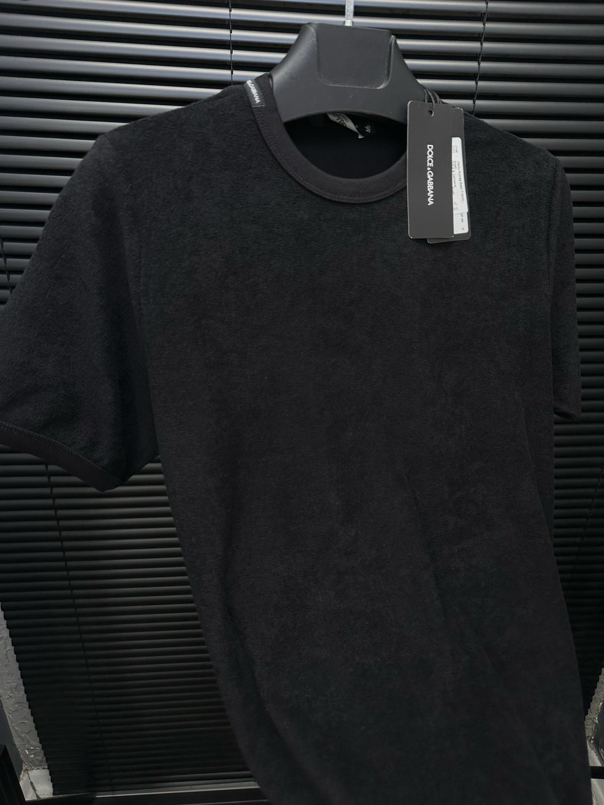 Bisiklet YakaHavlu Kumaş Basic T-Shirt - Beyaz