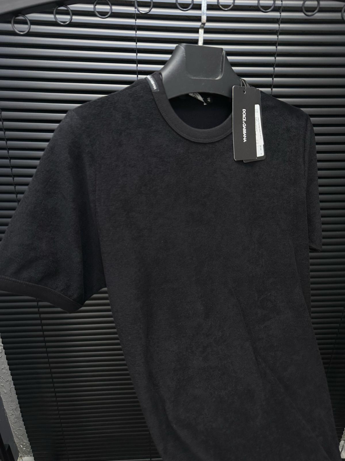 Bisiklet YakaHavlu Kumaş Basic T-Shirt - Beyaz