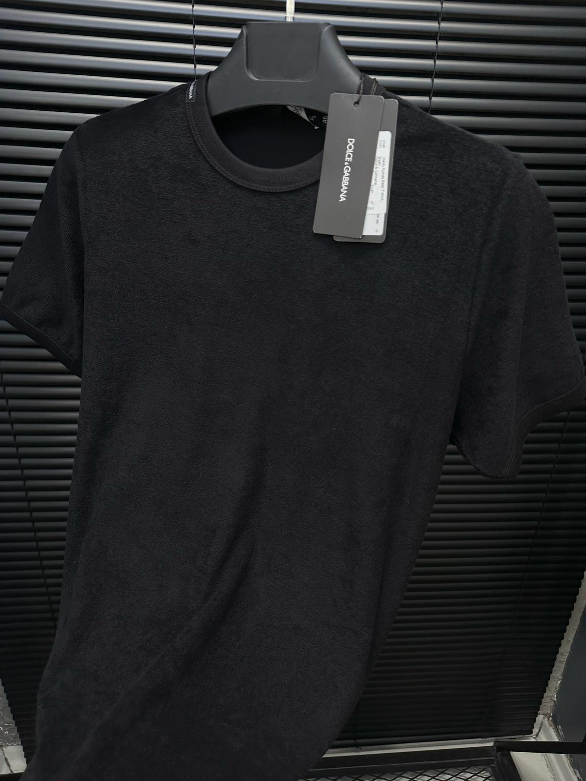 Bisiklet YakaHavlu Kumaş Basic T-Shirt - Beyaz