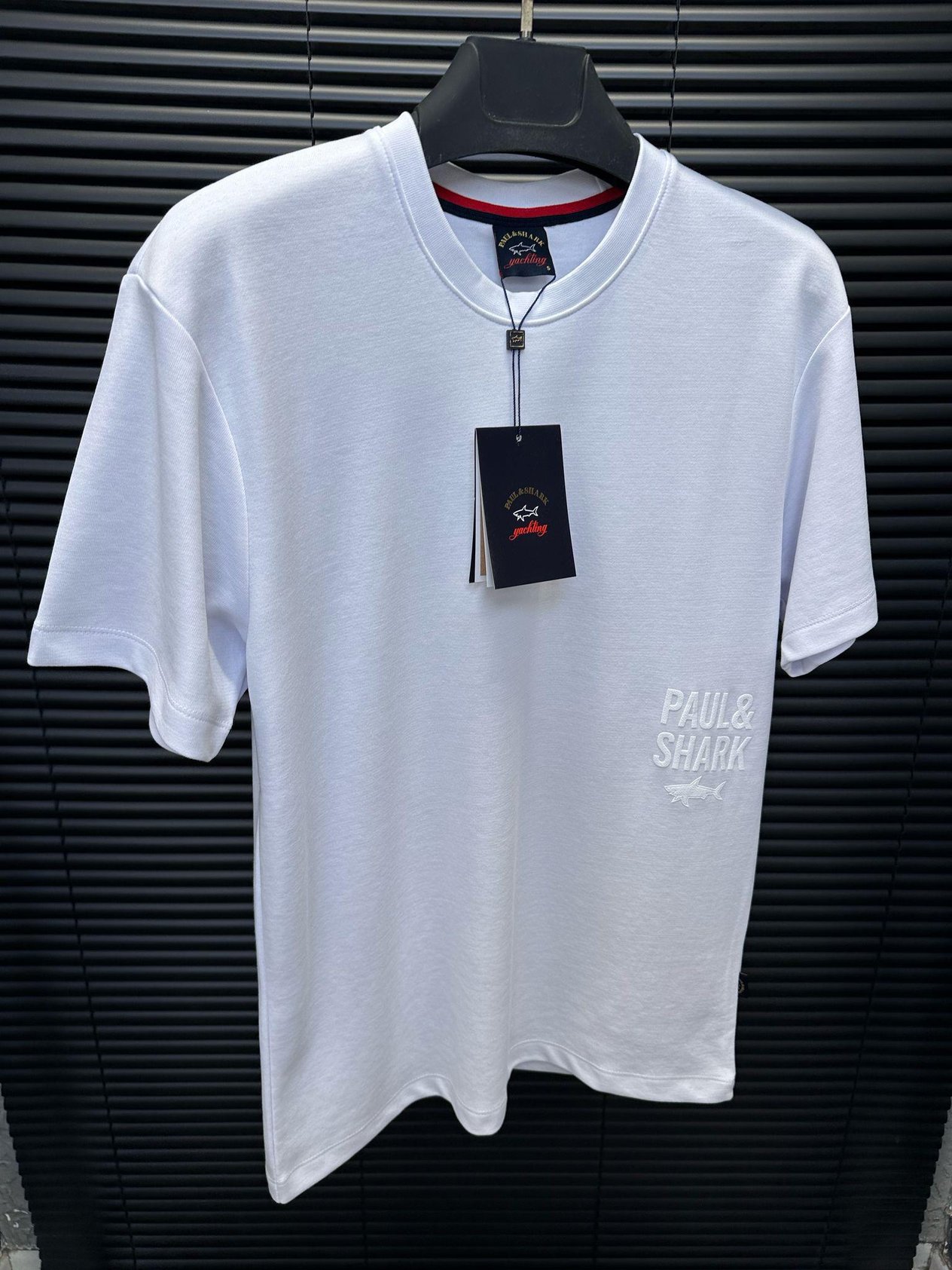 Bisiklet YakaMarka Baskılı Basic T-Shirt - Beyaz