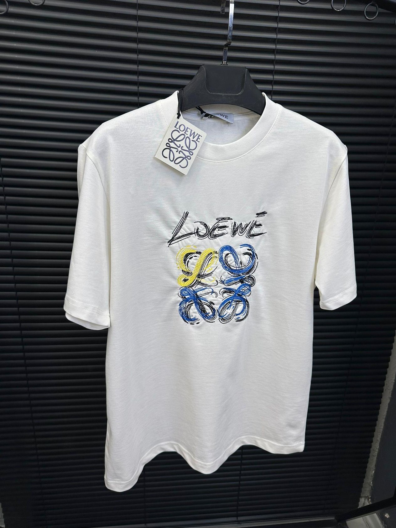 Bisiklet YakaNakış Drawing Baskılı T-Shirt - Beyaz