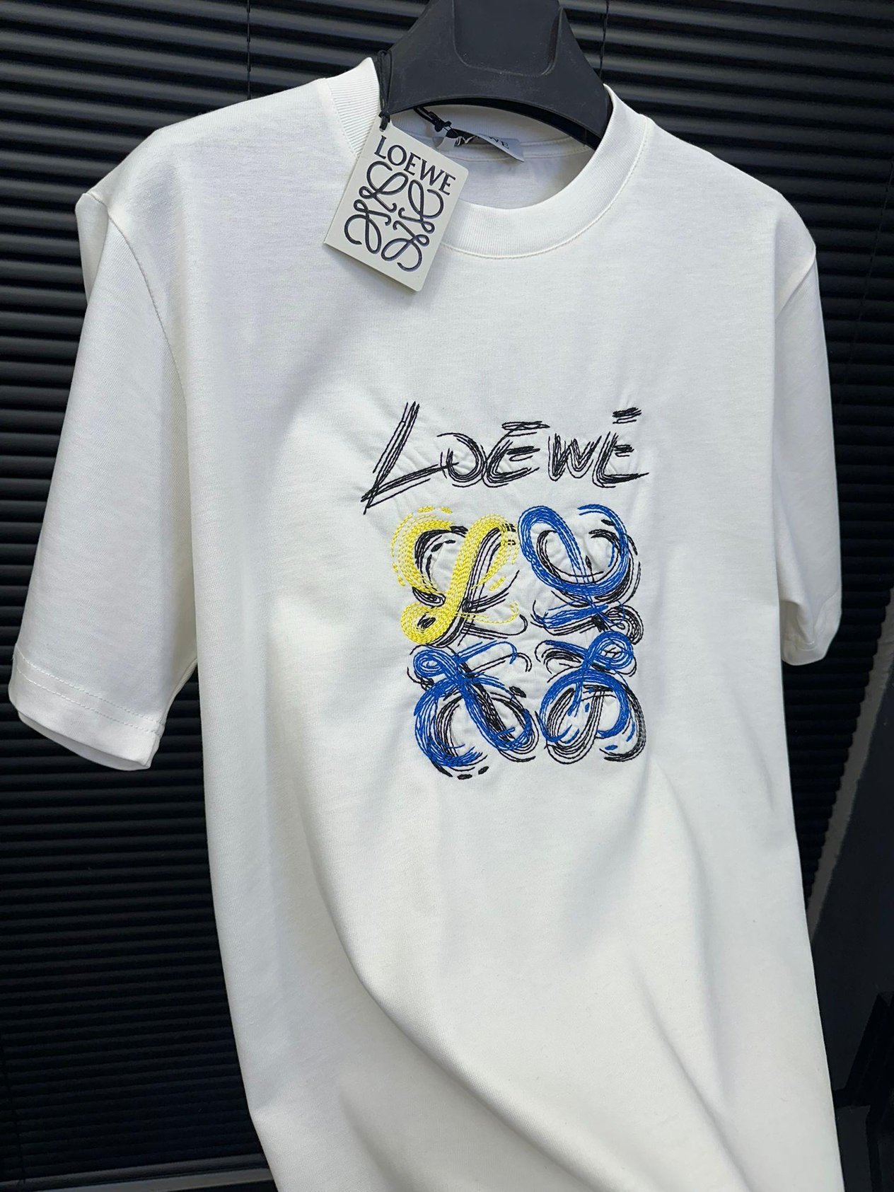 Bisiklet YakaNakış Drawing Baskılı T-Shirt - Beyaz