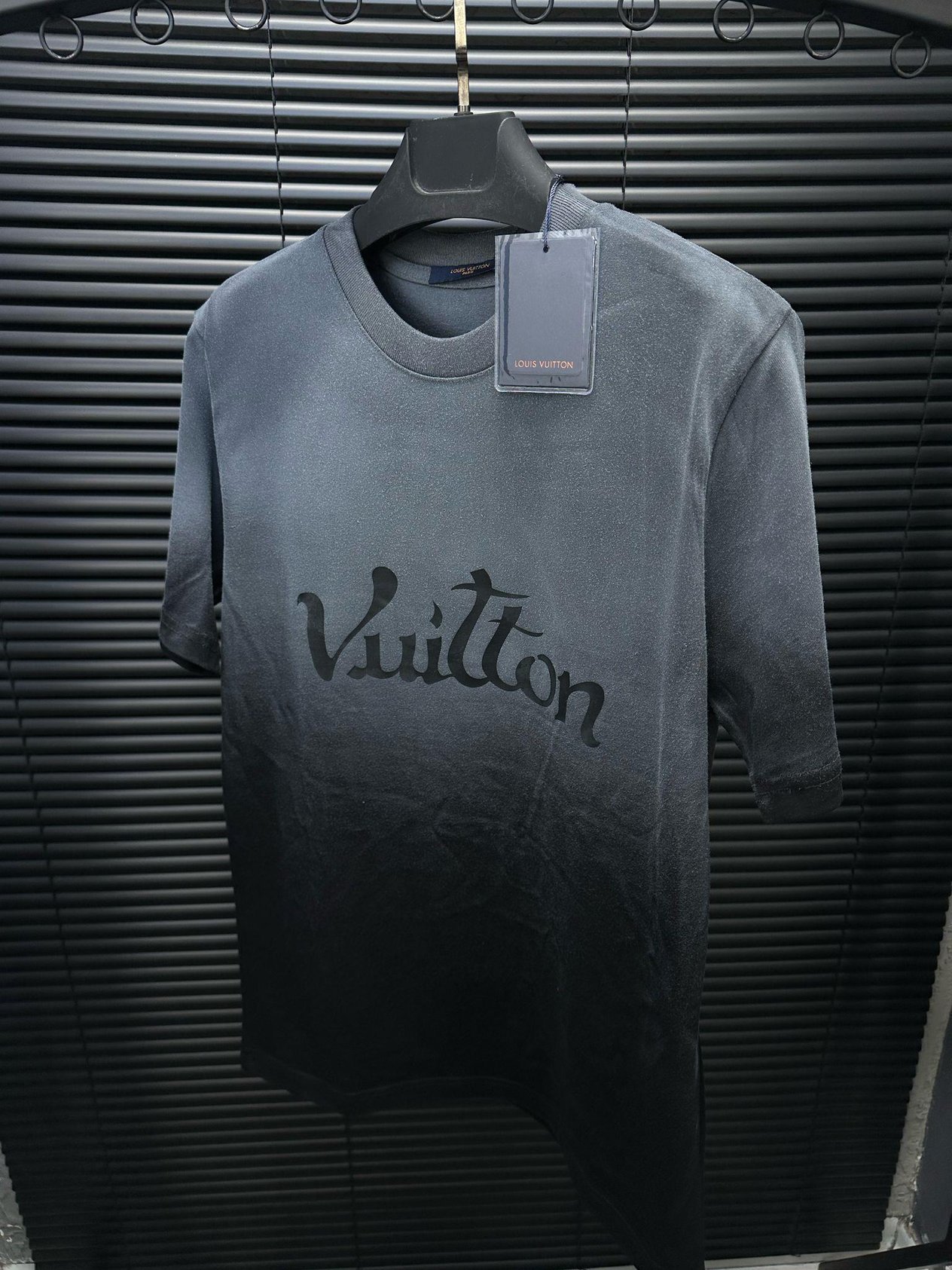OversizeRenk Geçişli Marka Baskılı Oversize T-Shirt - Antrasit