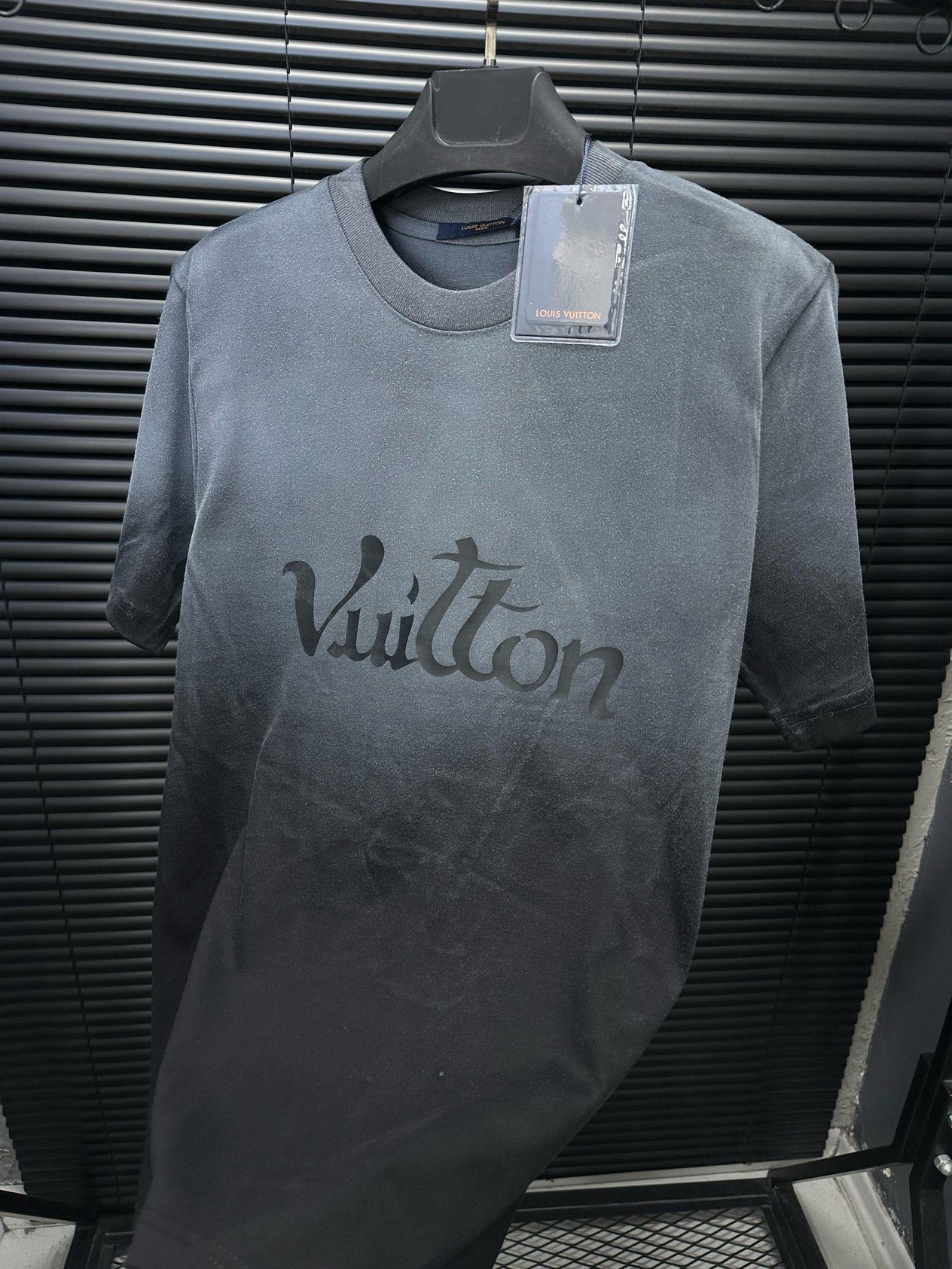 OversizeRenk Geçişli Marka Baskılı Oversize T-Shirt - Antrasit