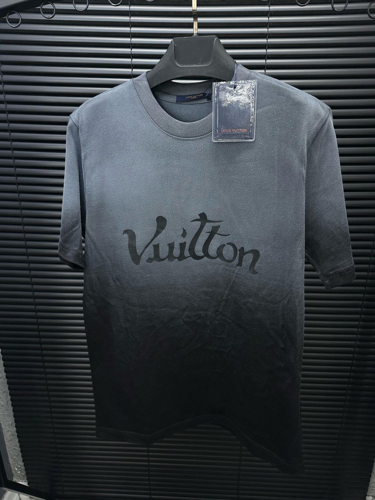 OversizeRenk Geçişli Marka Baskılı Oversize T-Shirt - Antrasit
