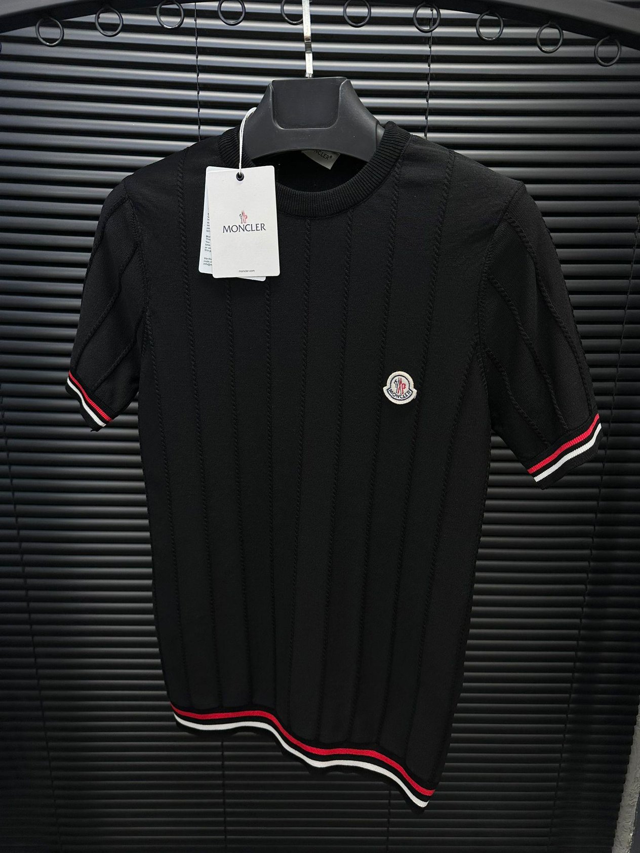 Triko T-ShirtNakış Göğüs Logolu Triko T-Shirt - Beyaz