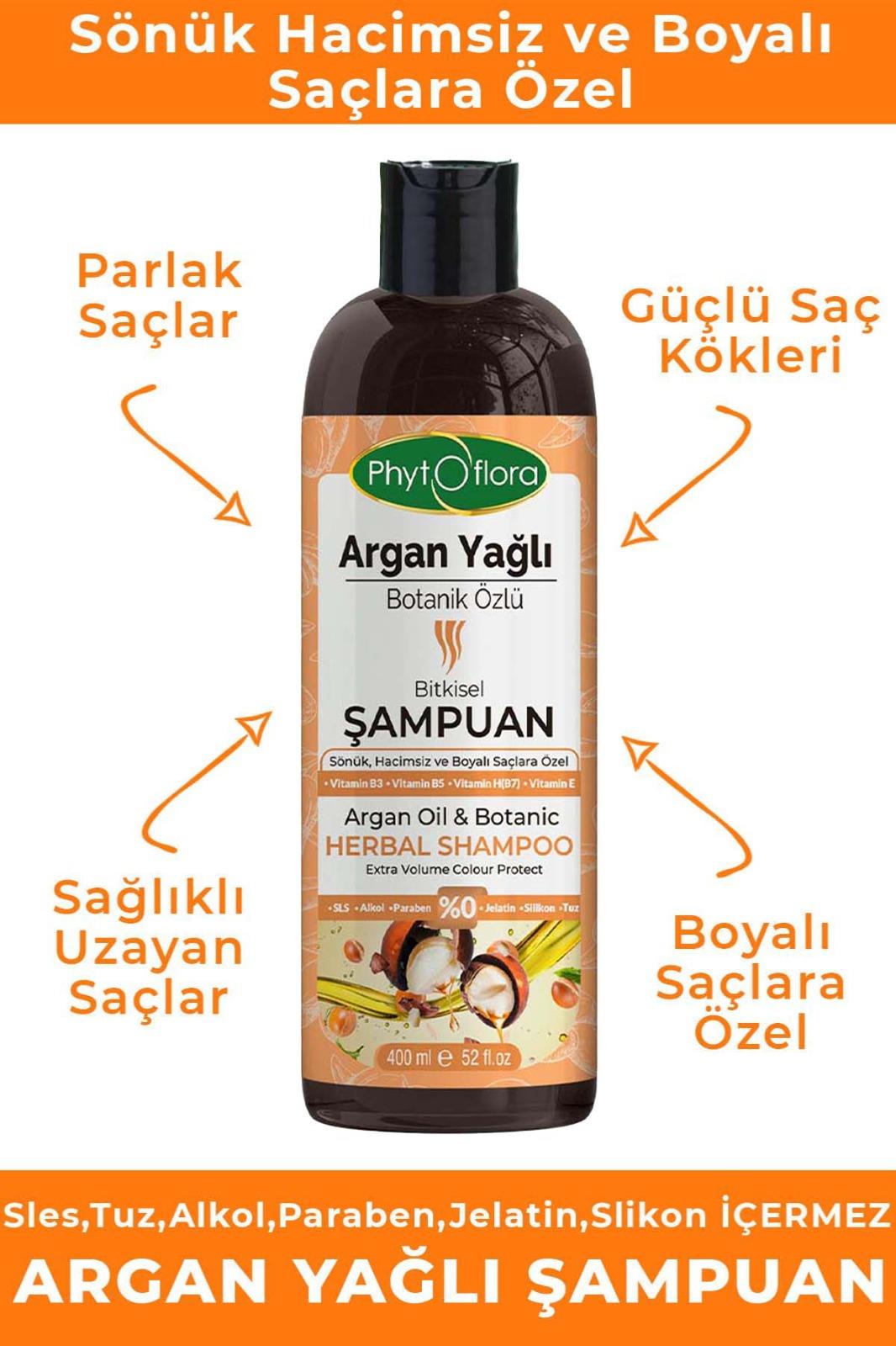 Tuzsuz Hassas Sönük Hacimsiz Ve Boyalı Saçlara Özel Argan Yağlı Bitkisel Şampuan