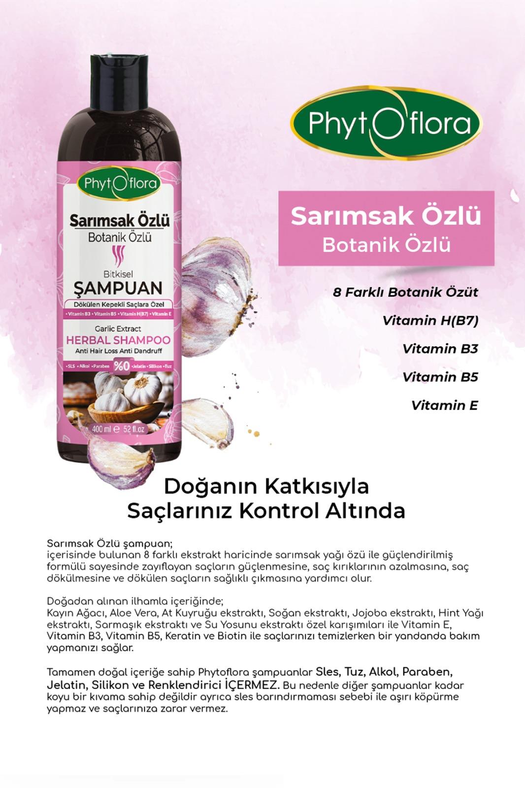 Tuzsuz Yağlı Ve Dökülen ve Kepekli Saçlara Özel Sarımsak Özlü Bitkisel Şampuan