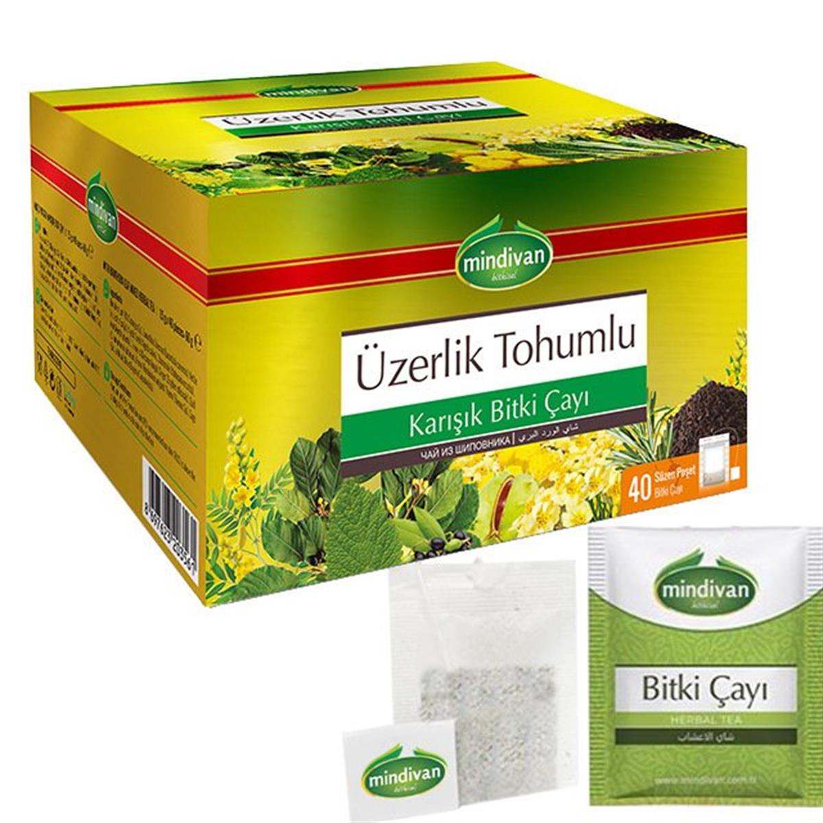 Üzerlik Tohumlu Çay  40'lı  ipli zarflı (Karışık bitki çayı) Süzen Poşet