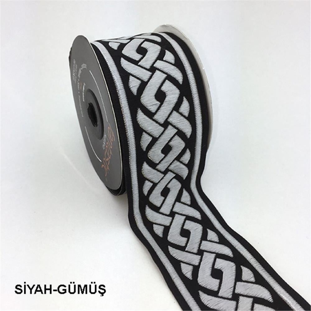 50069-Bordür - 10 mt Siyah-Gümüş