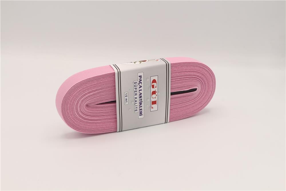 Gül Renkli Lastik 2 Cm - 10 mt Bebe Pembe