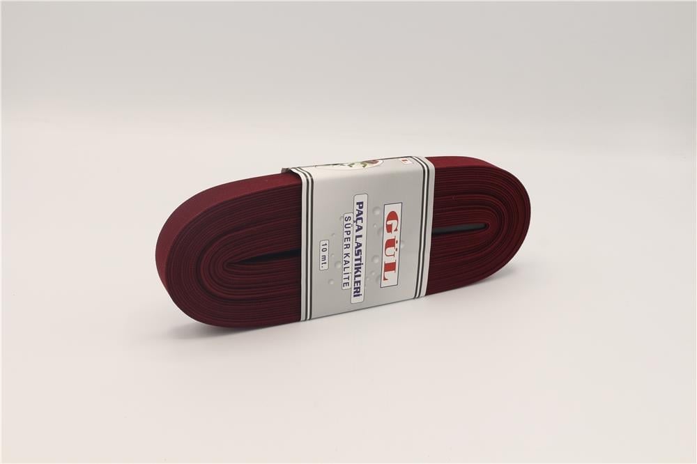 Gül Renkli Lastik 2 Cm - 10 mt Bordo