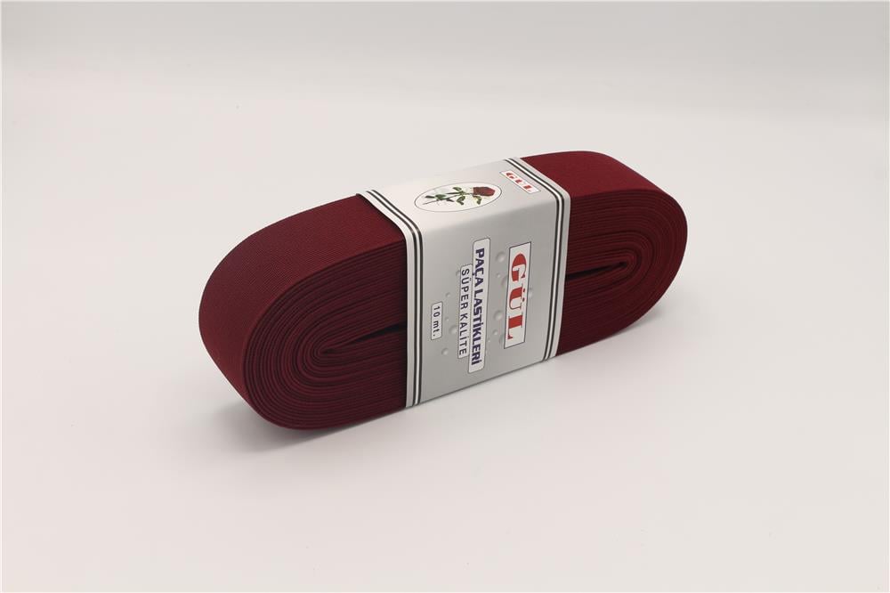 Gül Renkli Lastik 4 Cm - 10 mt Bordo