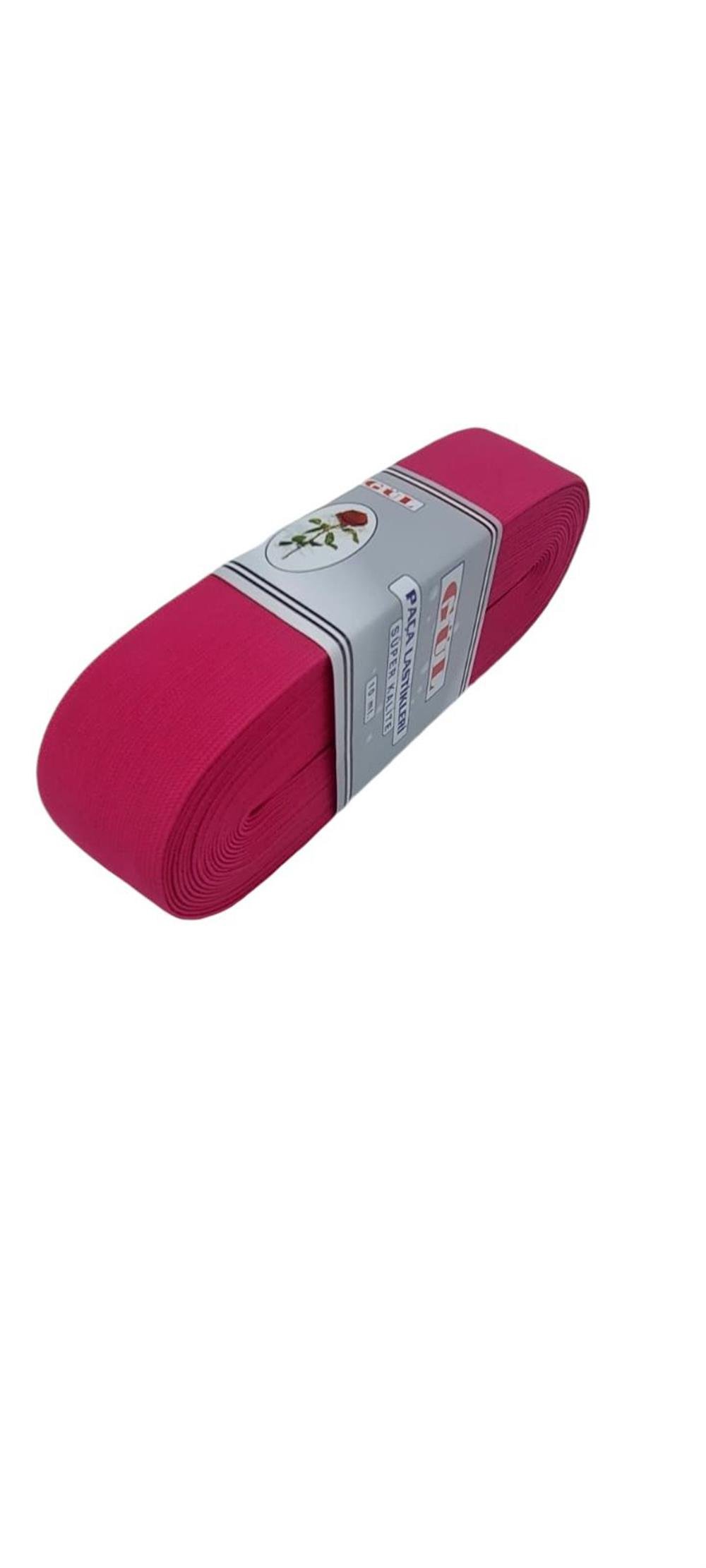 Gül Renkli Lastik 4 Cm - 10 mt Fuşya
