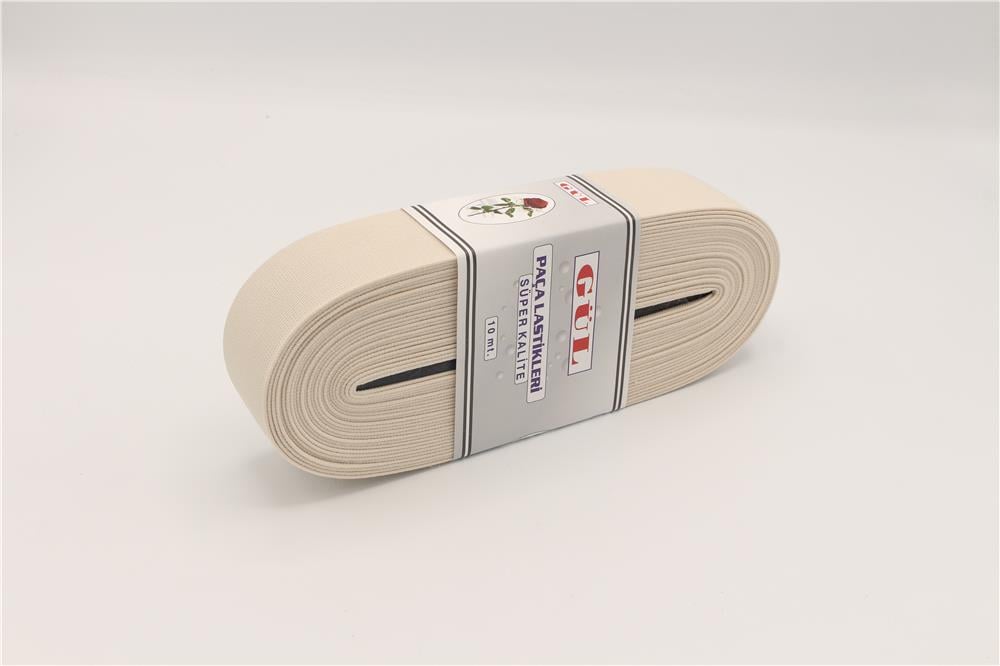 Gül Renkli Lastik 4 Cm - 10 mt Krem