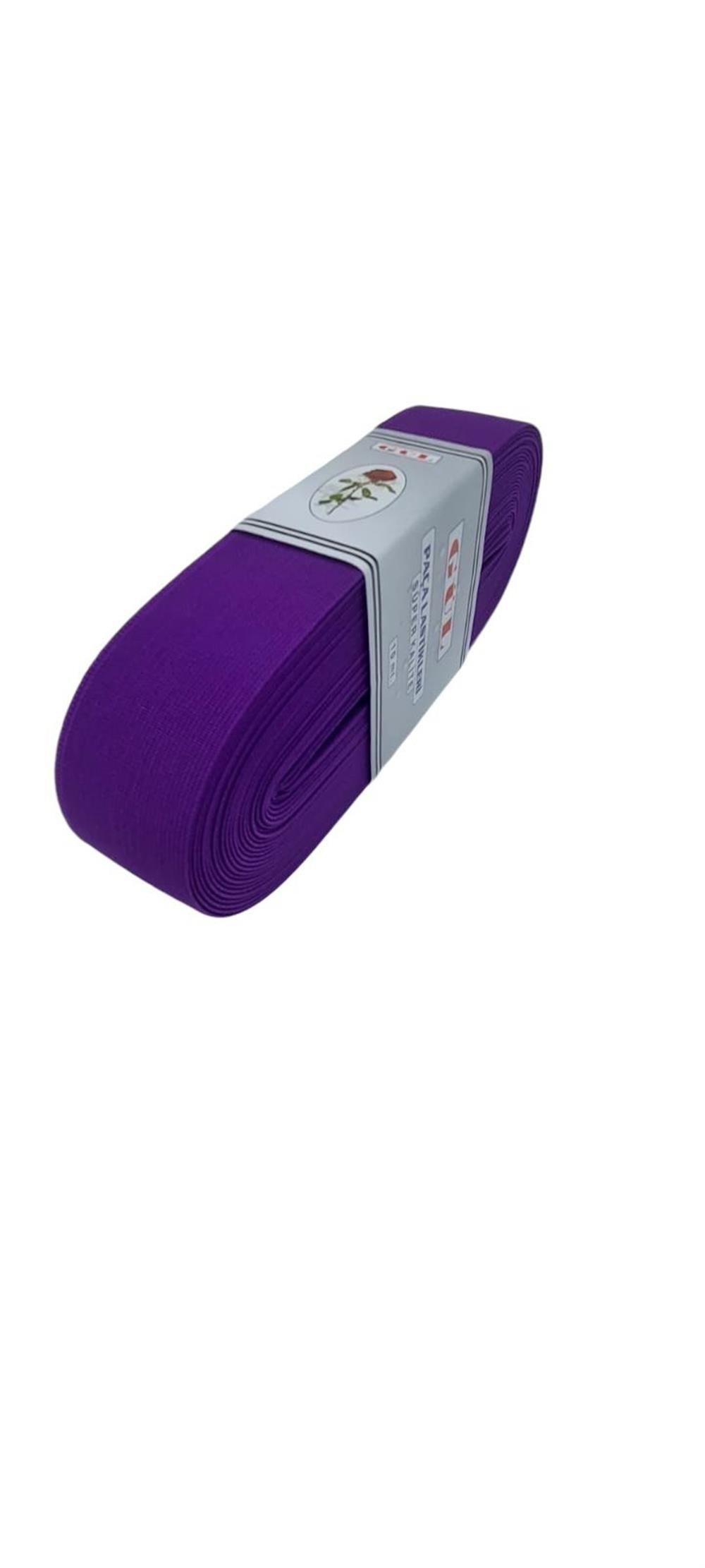 Gül Renkli Lastik 4 Cm - 10 mt Mor