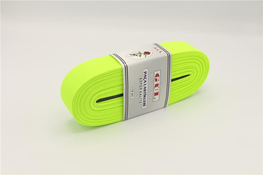 Gül Renkli Lastik 4 Cm - 10 mt Neon Sarı