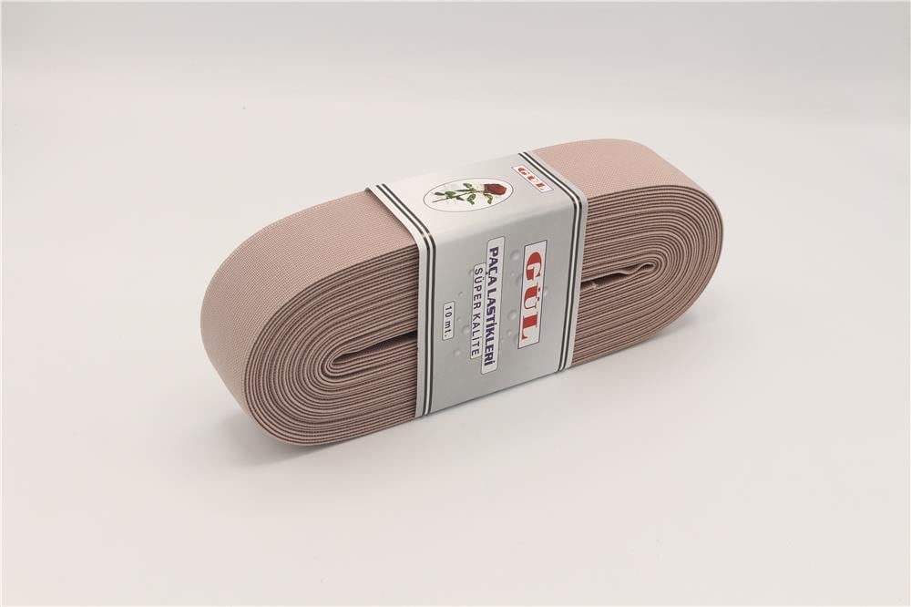 Gül Renkli Lastik 4 Cm - 10 mt Pudra