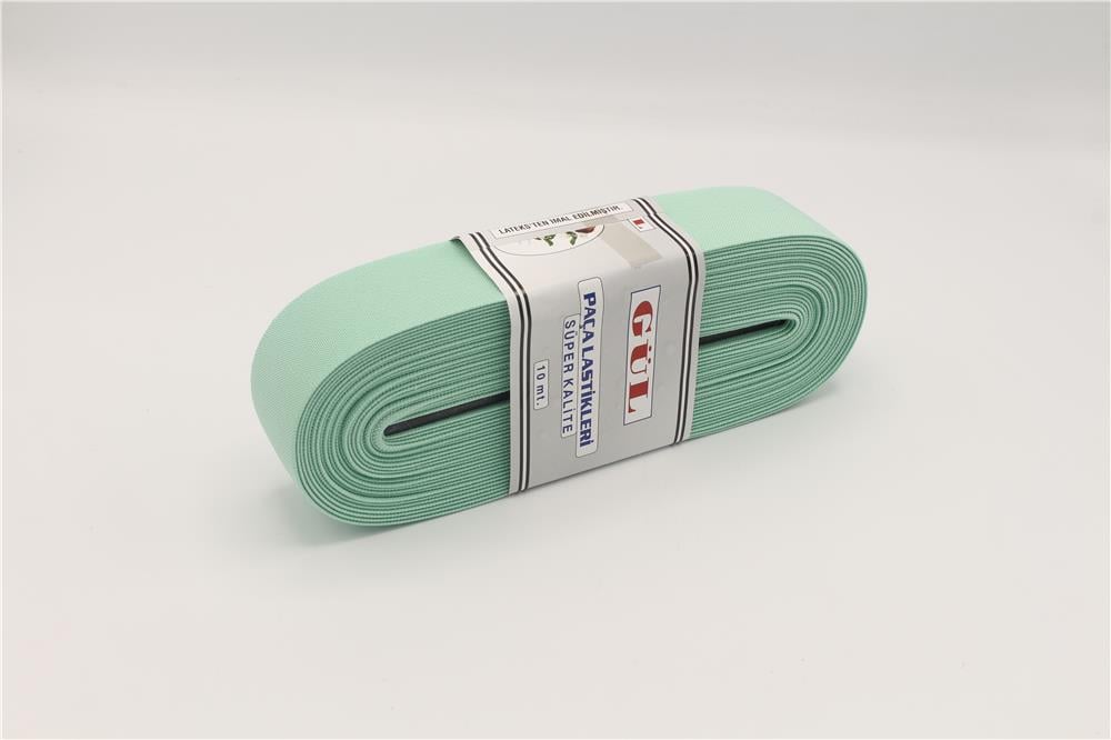 Gül Renkli Lastik 4 Cm - 10 mt Su Yeşili