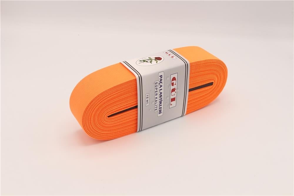 Gül Renkli Lastik 4 Cm - 10 mt Turuncu