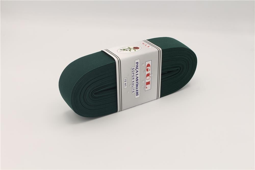 Gül Renkli Lastik 4 Cm - 10 mt Zümrüt Yeşil