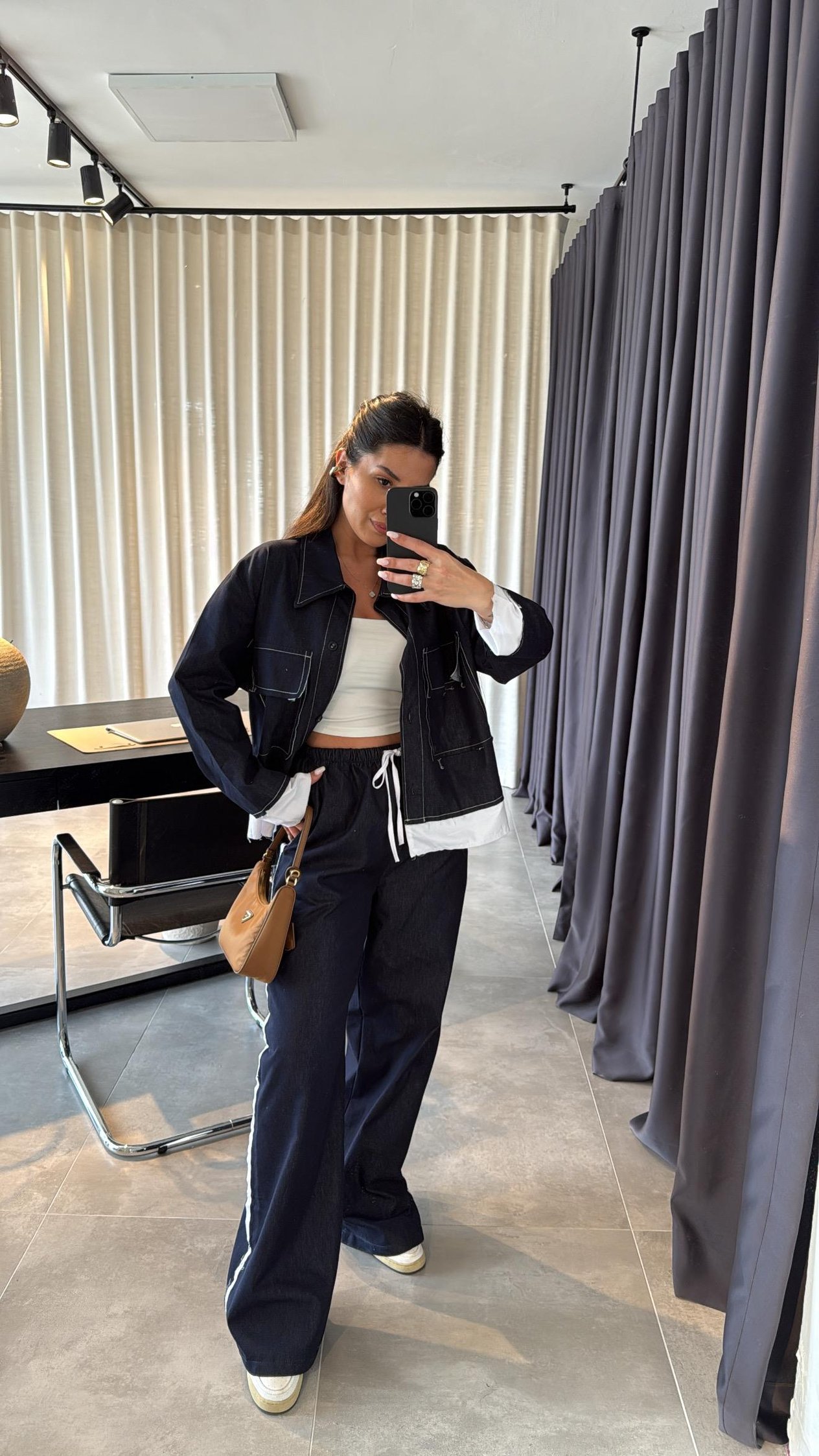 Denim Gömlek Detaylı Takım