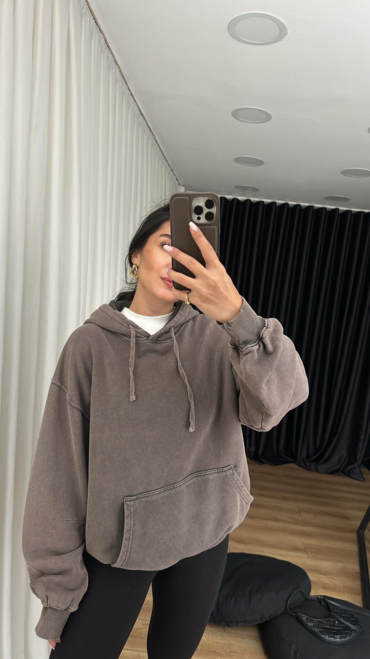 Kahve Kapişonlu Sweat