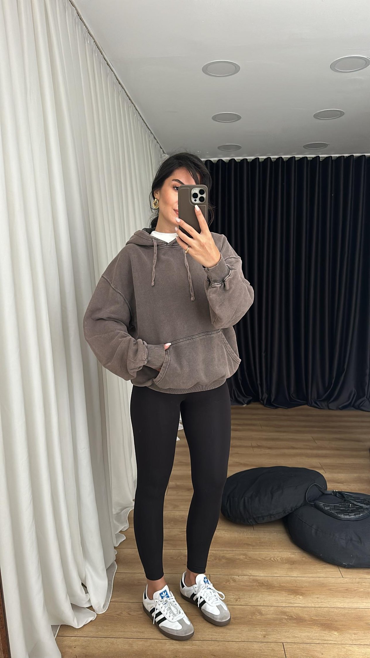 Kahve Kapişonlu Sweat
