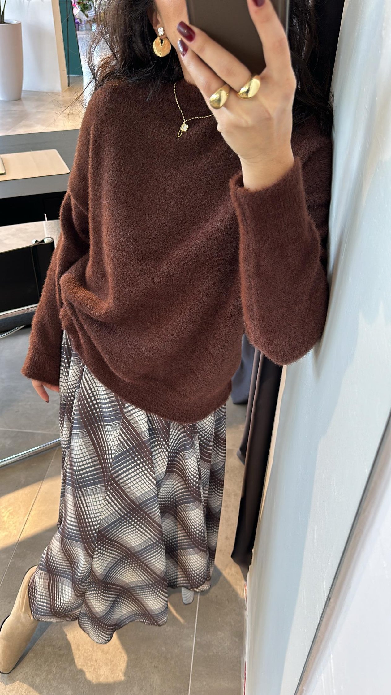 Kahve Yumoş Dokulu Triko