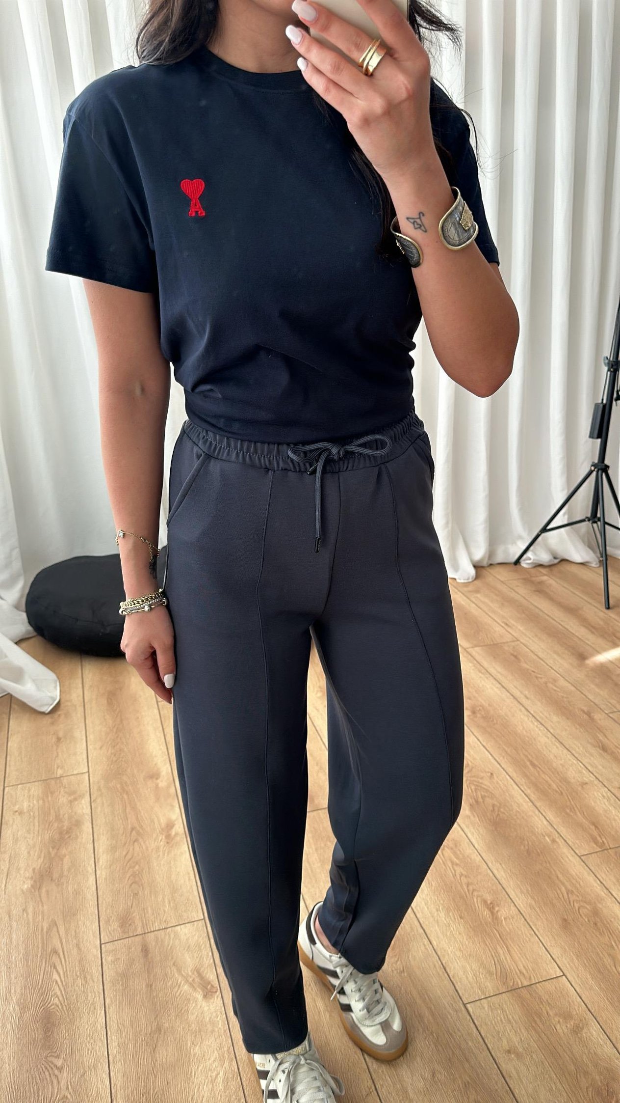 Lacivert A Kalpli T-shirt