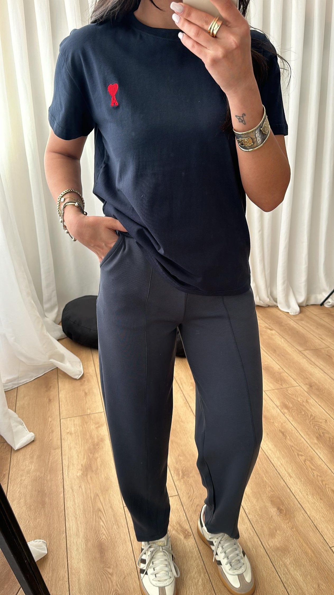 Lacivert A Kalpli T-shirt