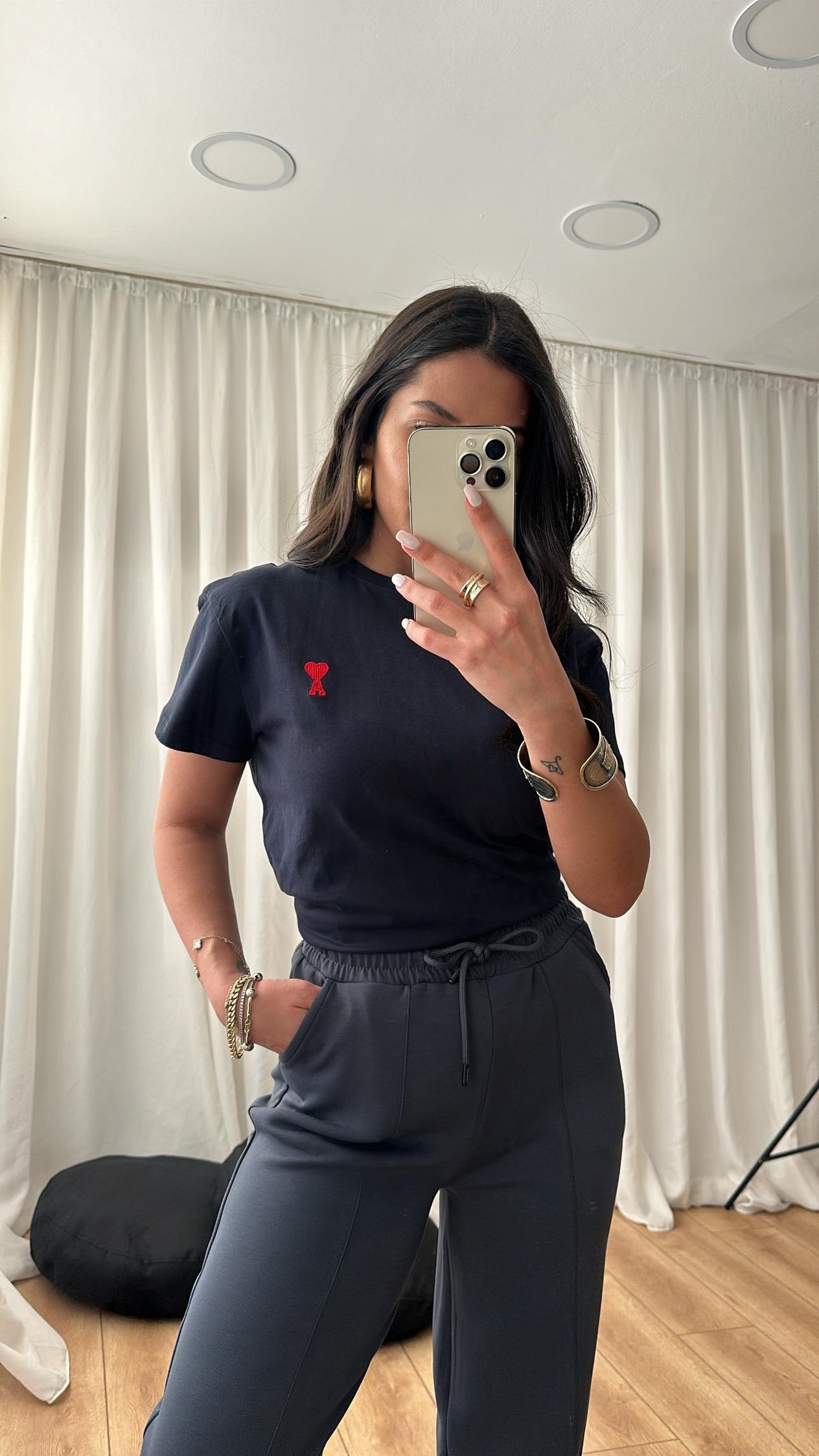 Lacivert A Kalpli T-shirt