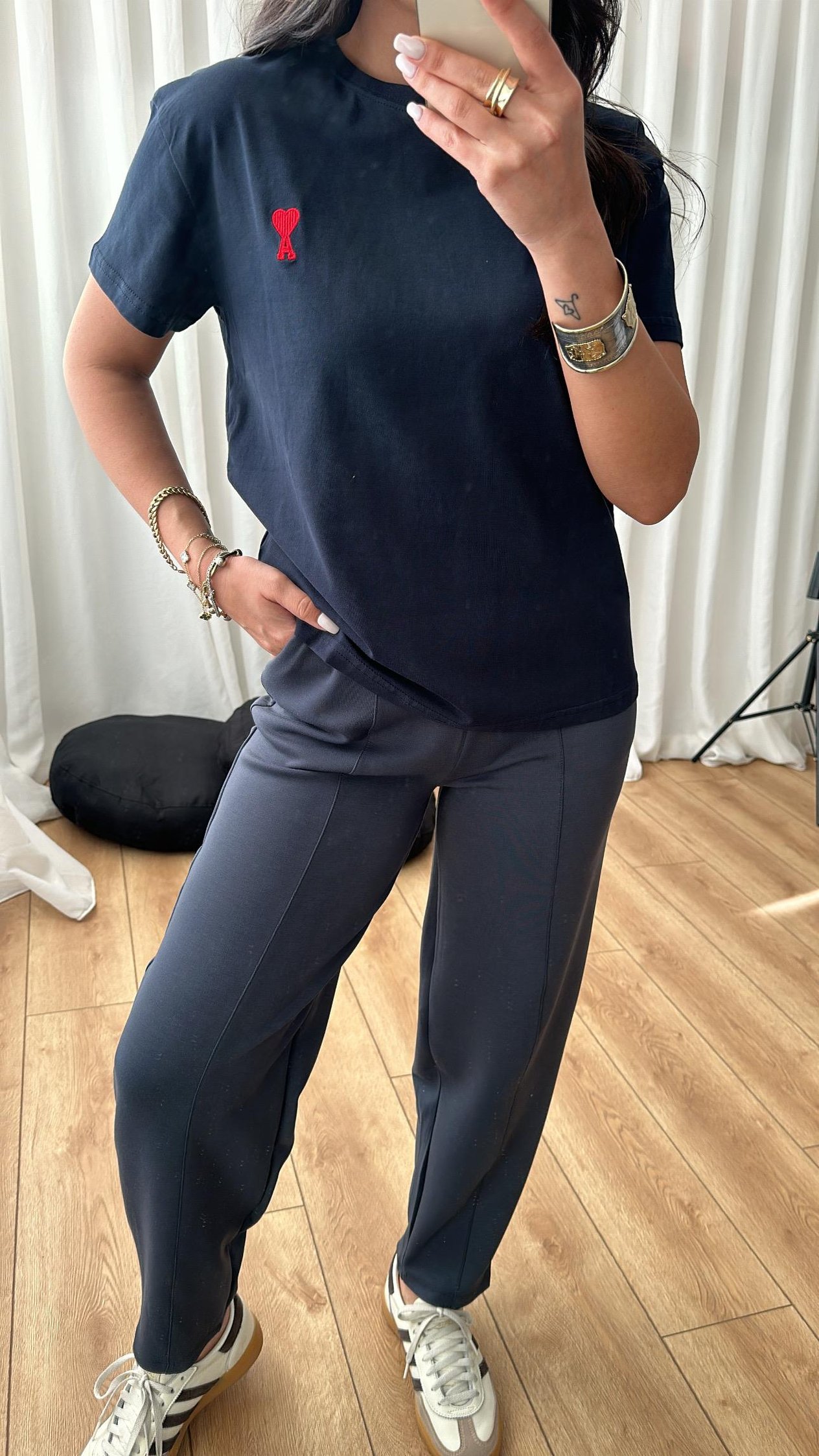 Lacivert A Kalpli T-shirt