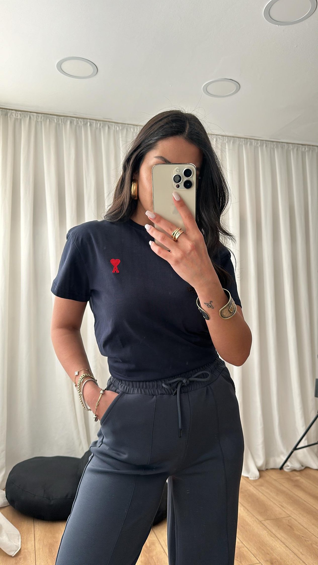 Lacivert A Kalpli T-shirt