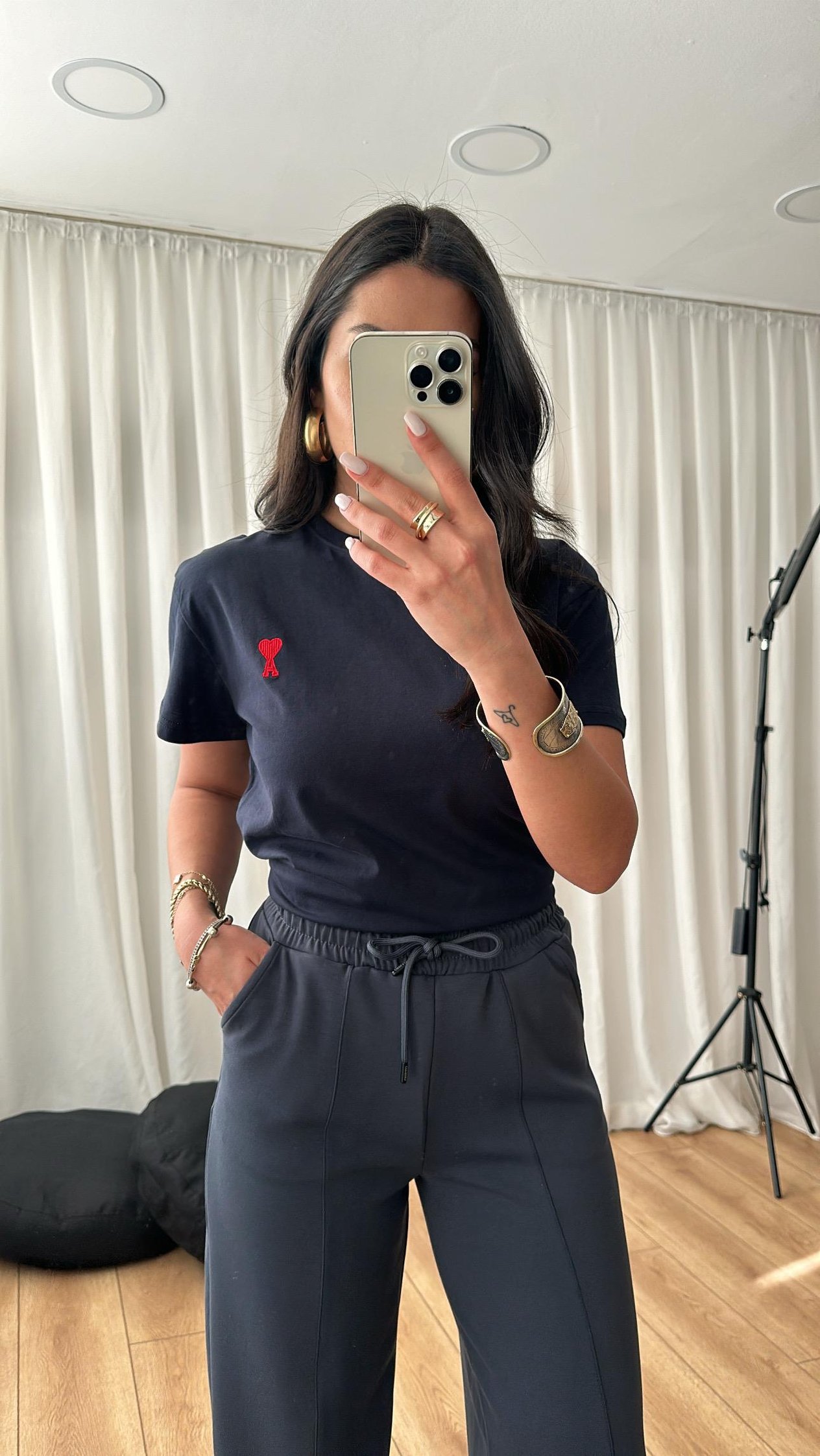 Lacivert A Kalpli T-shirt