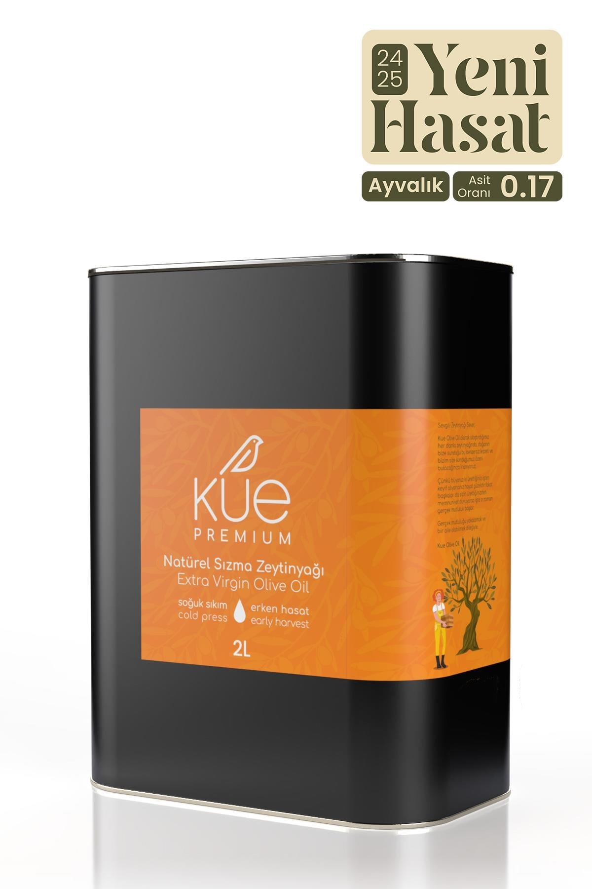 KUE Premium Seri Erken Hasat Soğuk Sıkım Natürel Sızma Zeytinyağı 2 Litre