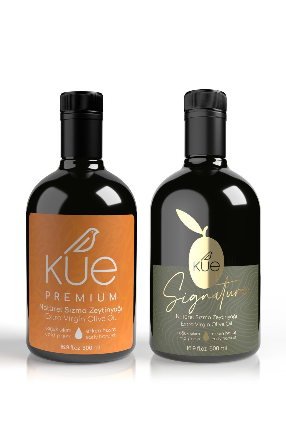 KUE Signature ve Premium Serileri Erken Hasat Soğuk Sıkım Natürel Sızma Zeytinyağı 