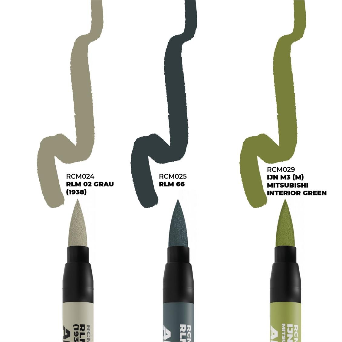 AK RCM110 Real Colors Marker Seti, WW2 Kokpit Boyama, 3 Adet