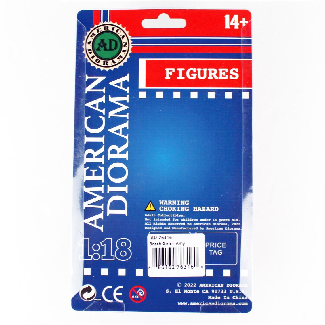 American Diorama AD76316 1/18 Ölçek Plaj Kızı (Amy) Sergilemeye Hazır Plastik Figürü