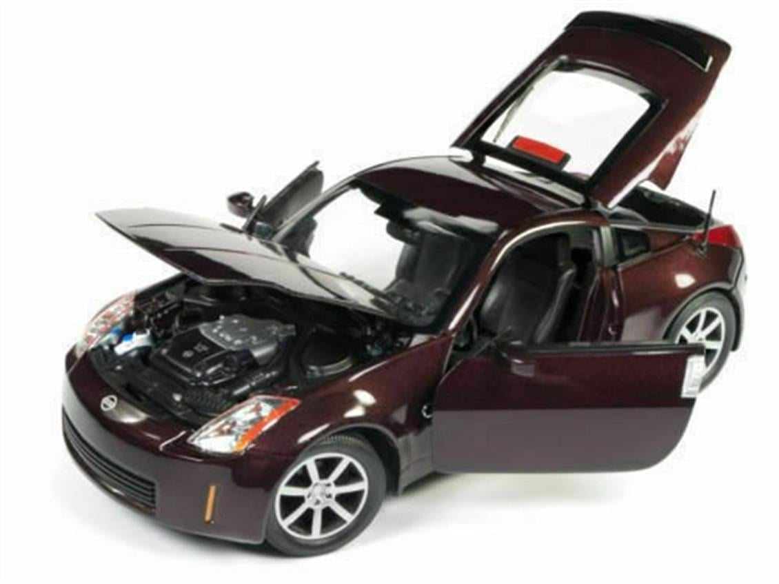 Autoworld 240 1/18 2003 Nissan 350Z Coupe, Metalik Kırmızı, Sergilemeye Hazır Metal Araba Modeli
